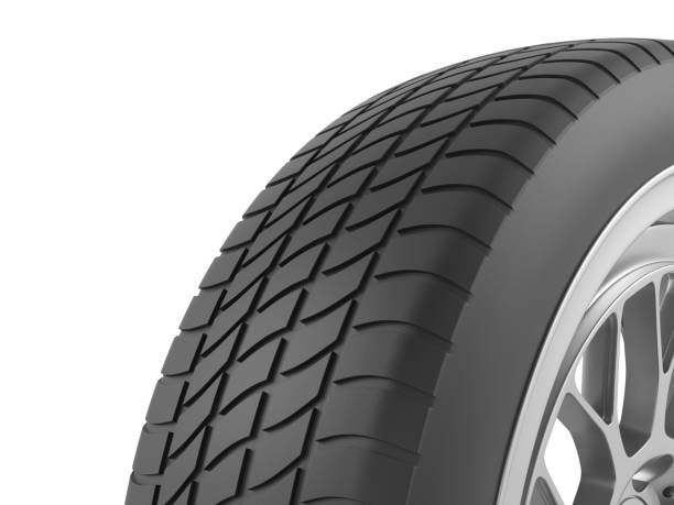 Car tire on a white background. 3d illustration.